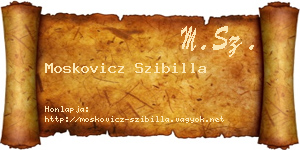 Moskovicz Szibilla névjegykártya